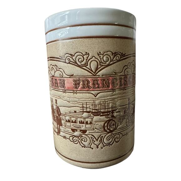 San Francisco Coffee Mug SNCO VTG 1984 Cable Car Design Carol Foldvary Anderson - Picture 3 of 8